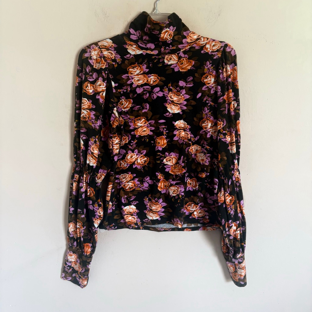 Anthropologie Floral Tiered-Sleeve
Turtleneck Blouse - Picture 5 of 15